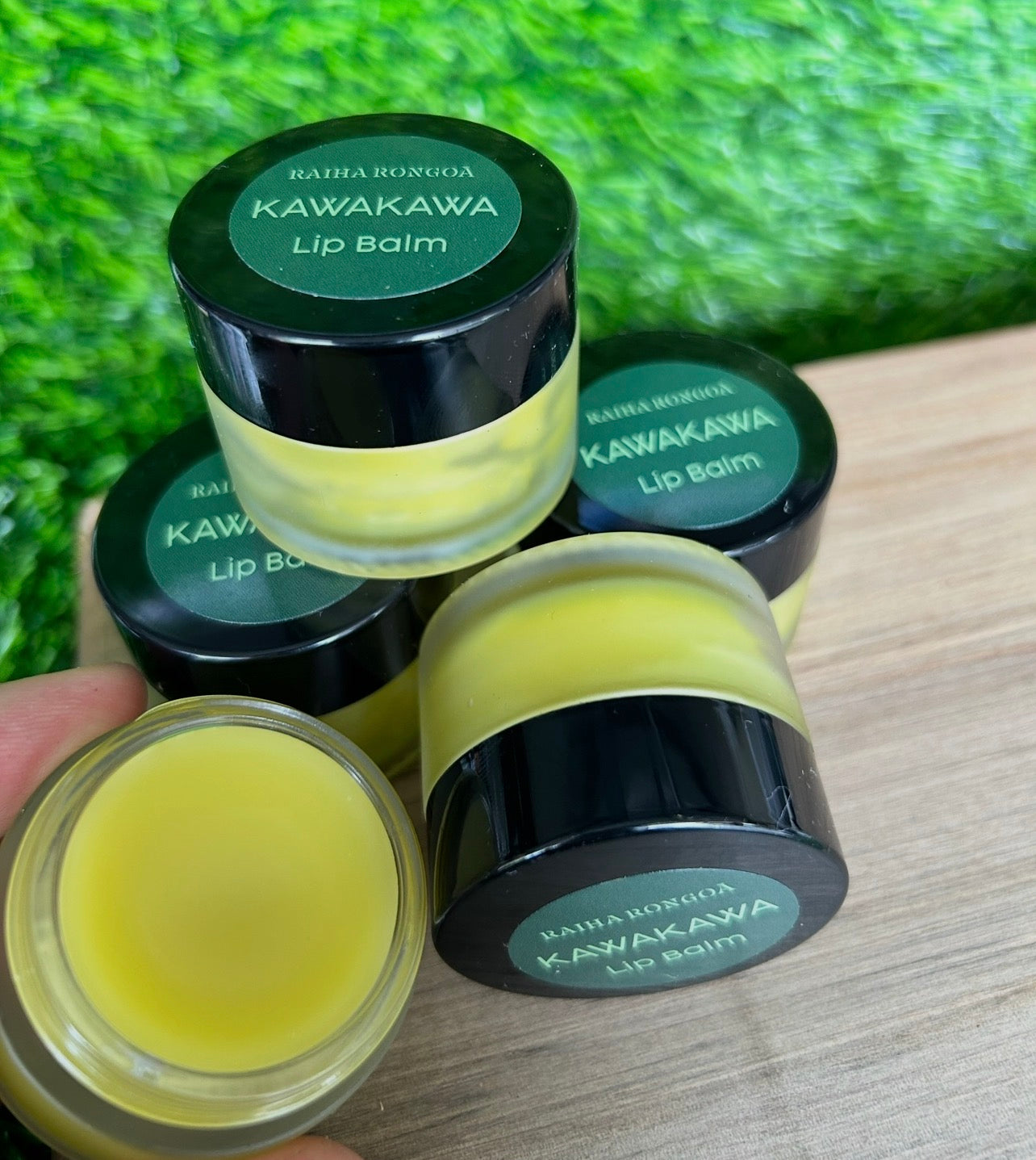 Kawakawa Lip Balm Glass Jar